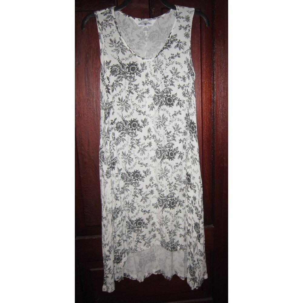 April Cornell Sz XXS XS Dress Floral Print Crinkled Sleeveless Lagenlook Pockets